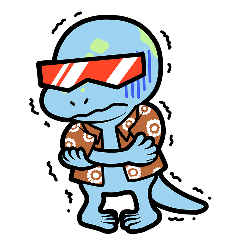 寒さに震えるキャラクターのイラスト